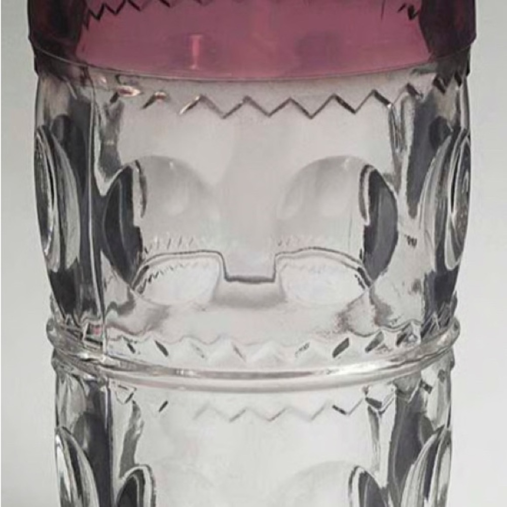 Vintage Tiffin Ruby Red Flash Kings Crown Glass Water Tumblers Set of 4 RARE - Picture 5 of 5